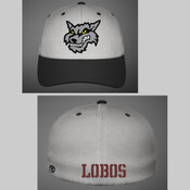 Lobos 15U Grey Crown/Black Bill Cap with Wolfhead